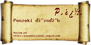 Peszeki Özséb névjegykártya
